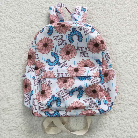 BA0080 Blue Sunflower Wild Soul Print Little Bag Bagpack