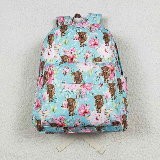 BA0081 Alpine cow flower light blue backpack high quality kids school bag