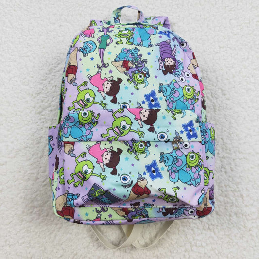 BA0083 Green Blue Cartoon  Print Little Bag Bagpack