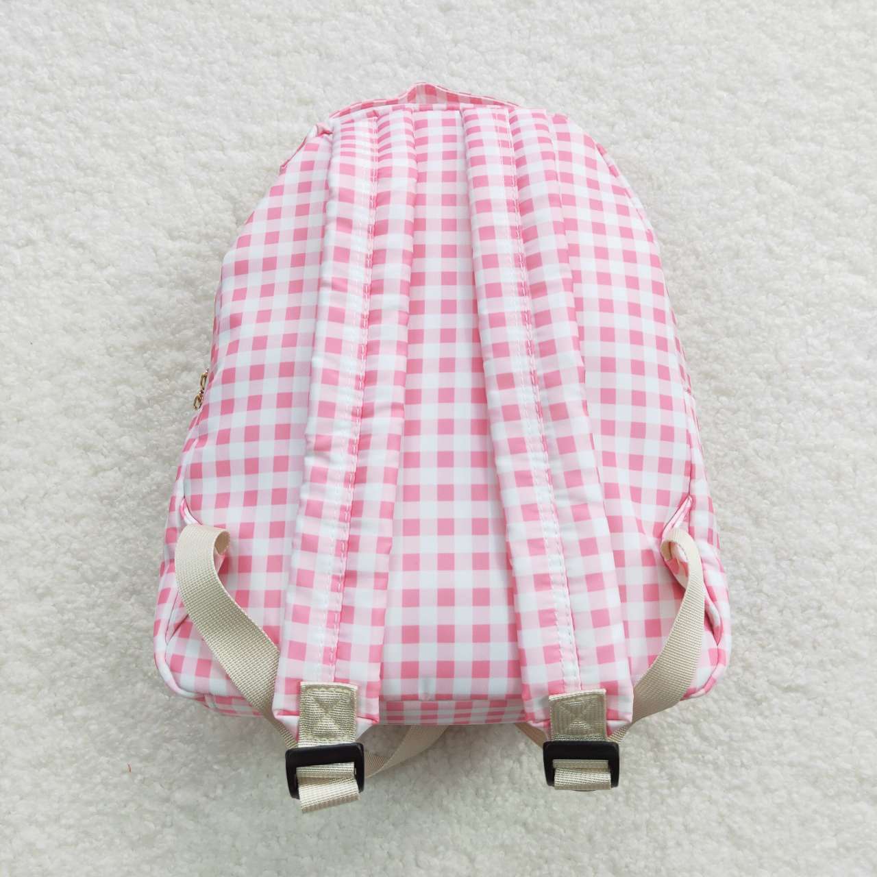 BA0086  Pink Plaid Print Little Bag Bagpack