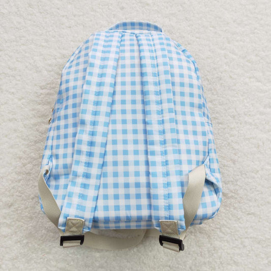 BA0087 Blue Plaid Print Little Bag Bagpack