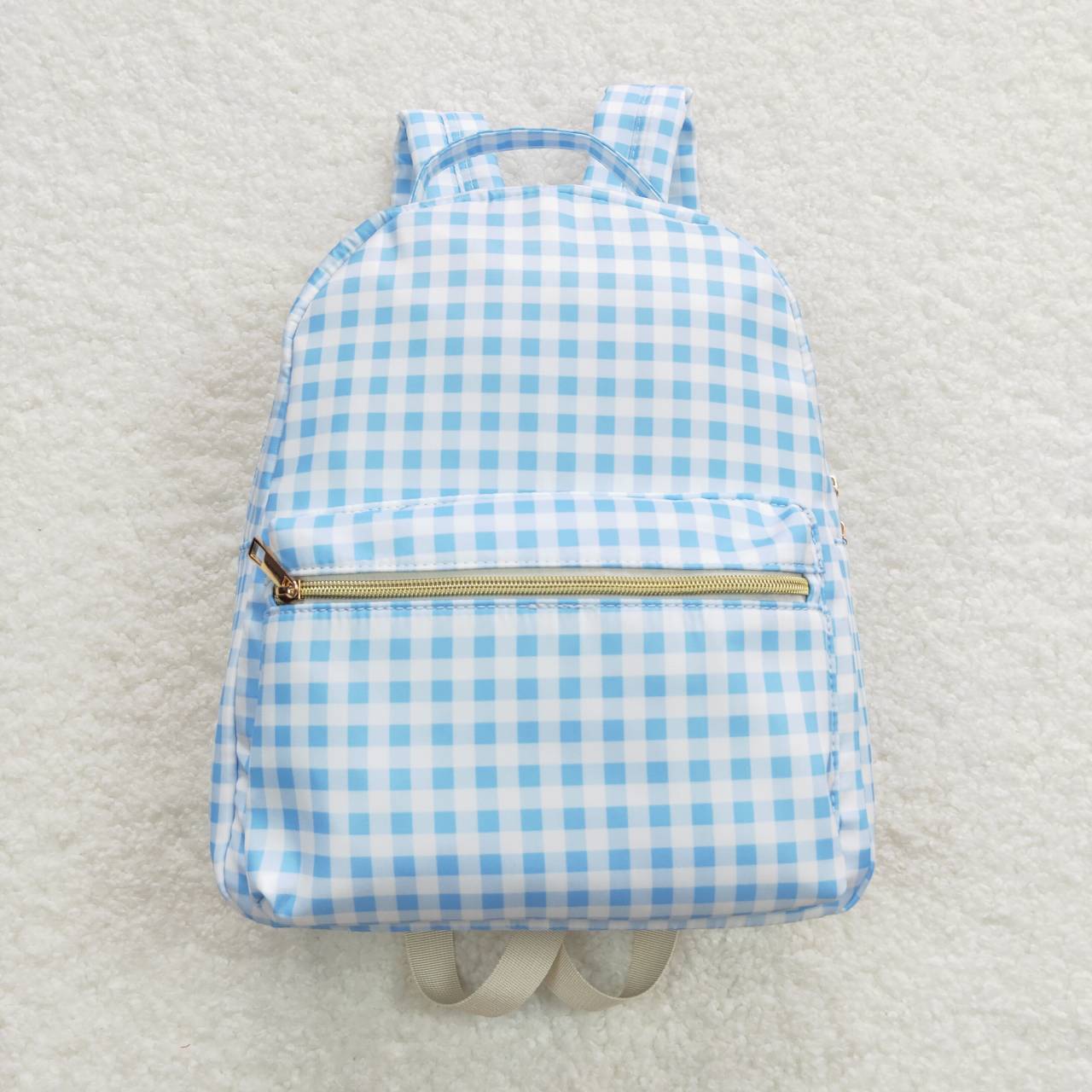 BA0087 Blue Plaid Backpack 4.3*10.4*13.4 inches 202505 RTS Local Warehouse