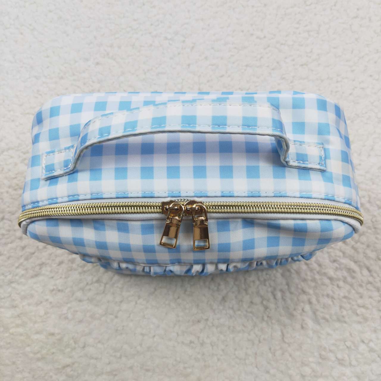 BA0089 Blue Plaid   Print Lunchboxes Food Bag Bagpack