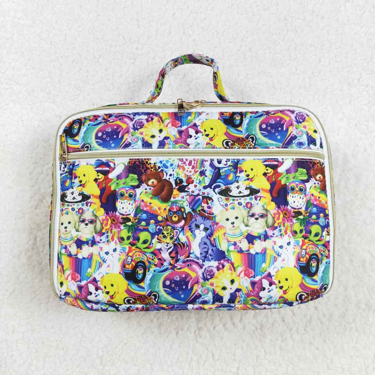 BA0096 RTS cartoon lisa frank Purple lunch bag lunch box bag