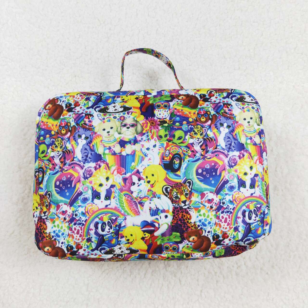 BA0096 RTS cartoon lisa frank Purple lunch bag lunch box bag