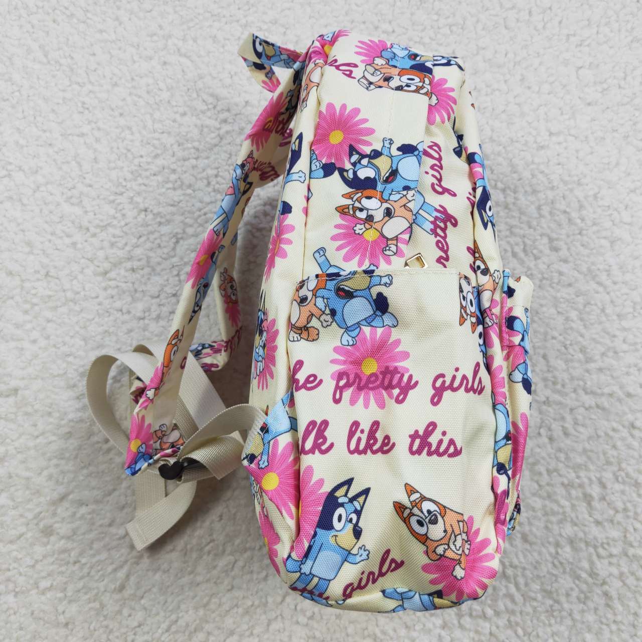 BA0112 Pink Blue Dog Cartoon  Print Little Bag Bagpack