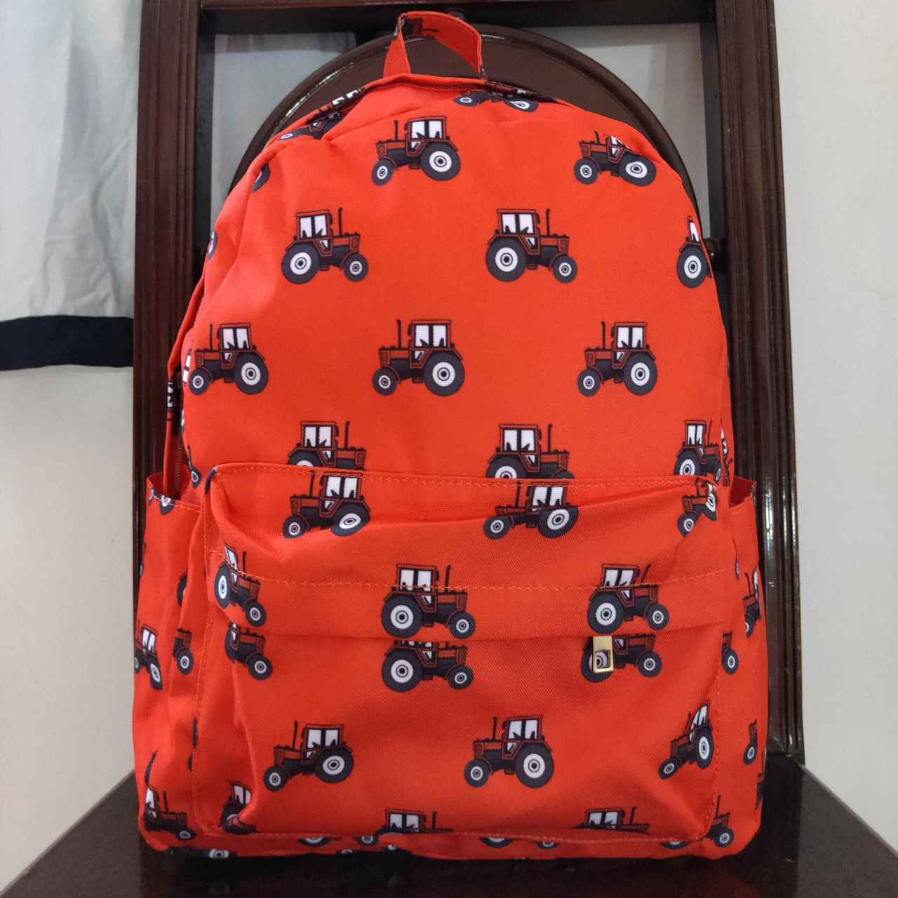 BA0122 Red Truck Print Little Bag Bagpack