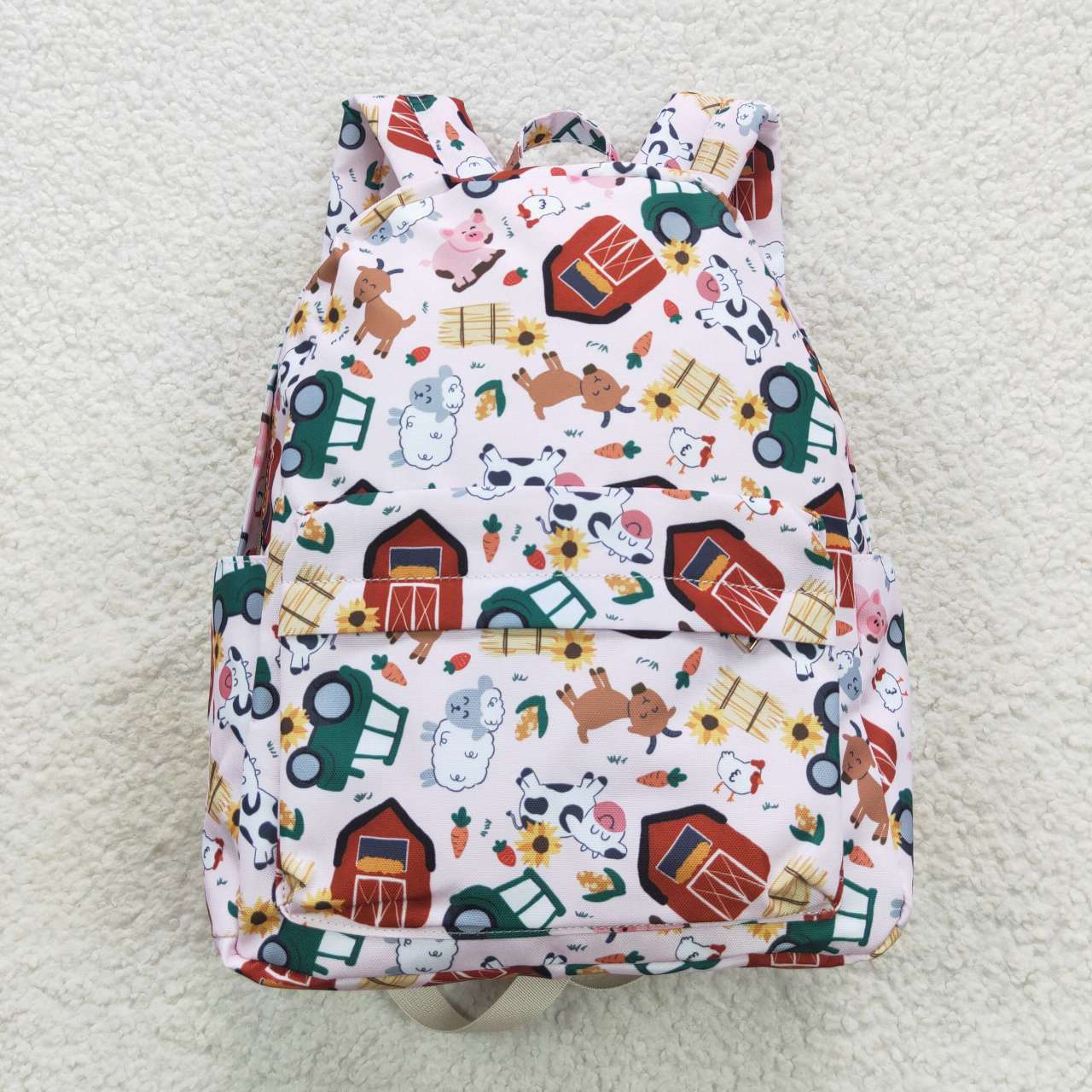 BA0141 Red Farm Cartoon Print Little Bag Bagpack