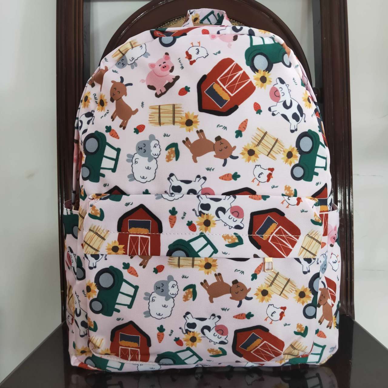 BA0141 Red Farm Cartoon Print Little Bag Bagpack