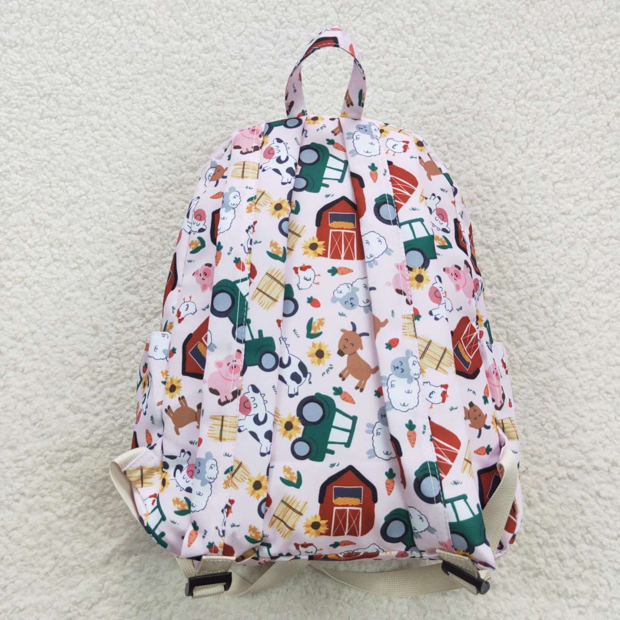 BA0141 Red Farm Cartoon Print Little Bag Bagpack