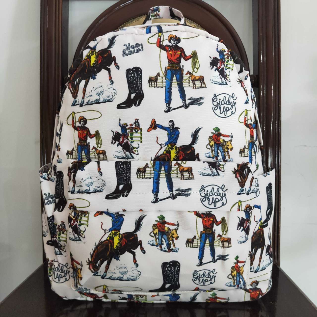 BA0142 Rodeo Green Print Little Bag Bagpack