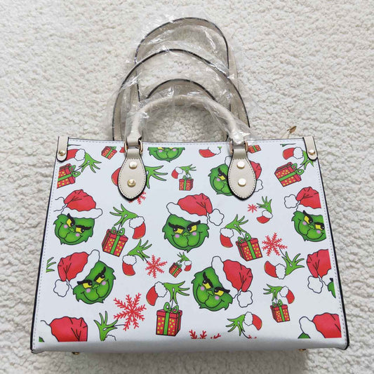 BA0144 Christmas Red Green Cartoon Print Little Bag Bagpack