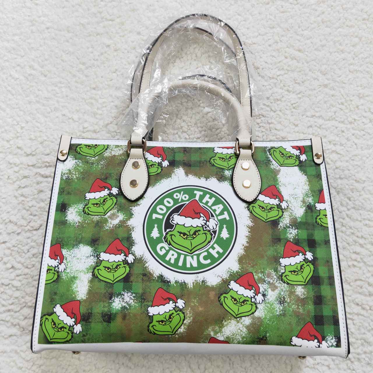 BA0145 Christmas Red Green Cartoon Print Little Bag Bagpack