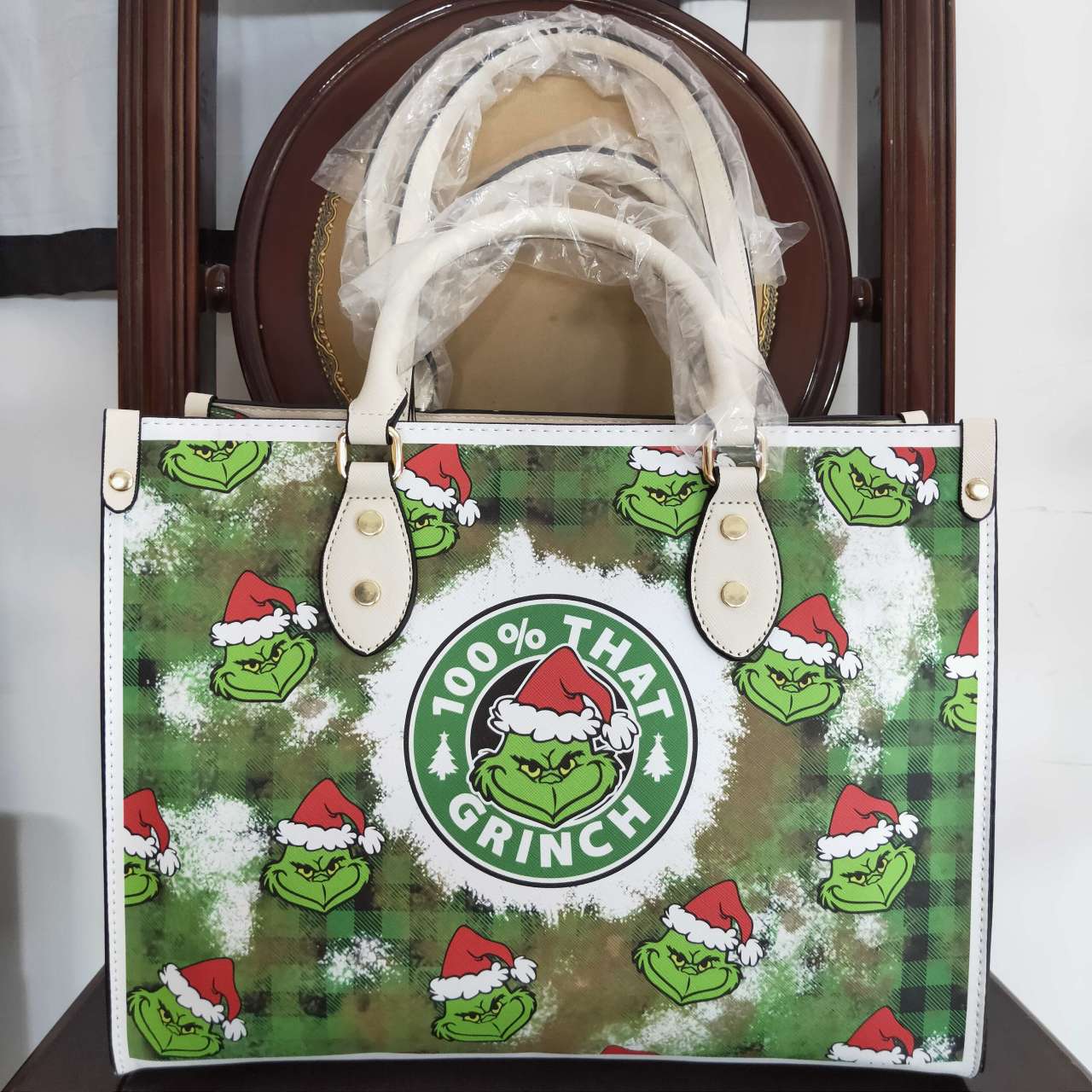 BA0145 Christmas Red Green Cartoon Print Little Bag Bagpack