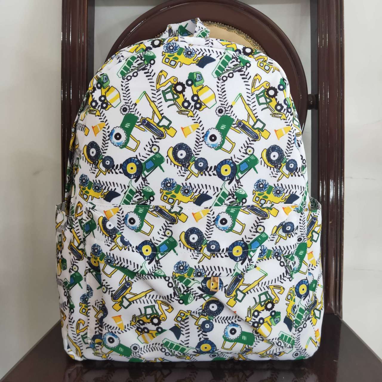 BA0149 Green Truck Print Little Bag Bagpack