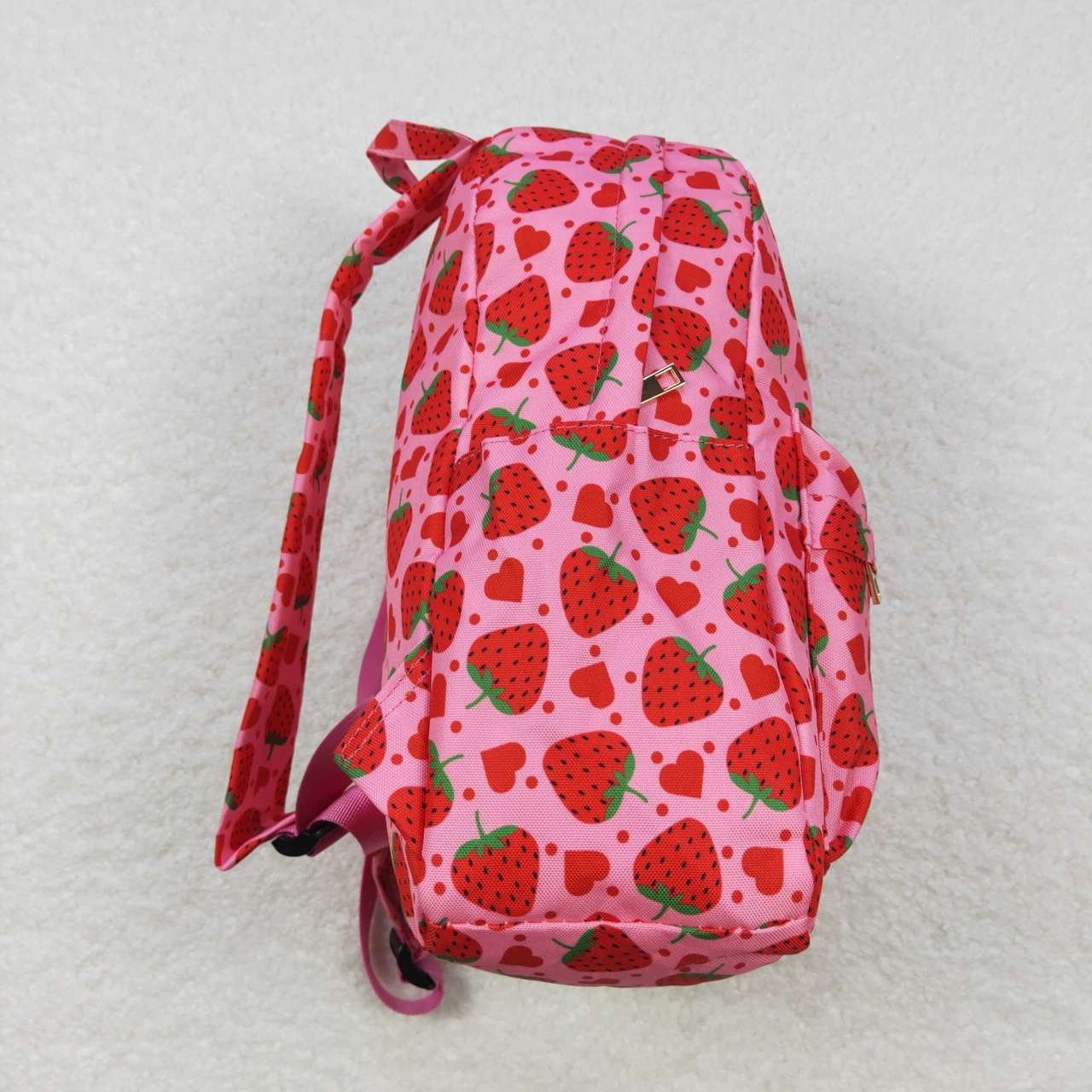 BA0152  Red Pink Strawberry  Print Little Bag Bagpack