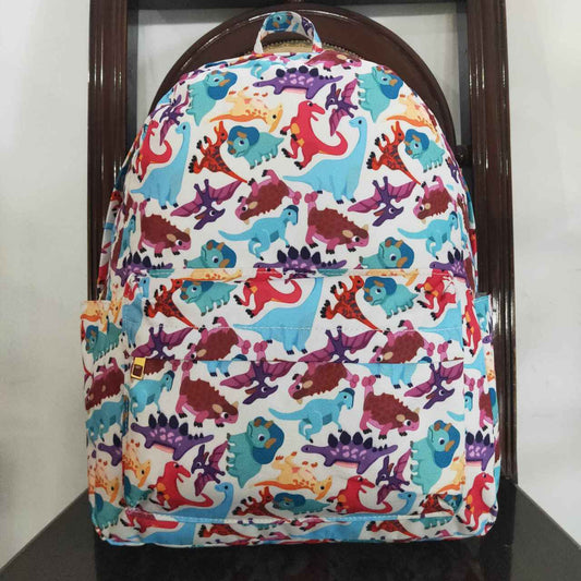 BA0153  Blue Pink Dinosaur  Print Little Bag Bagpack