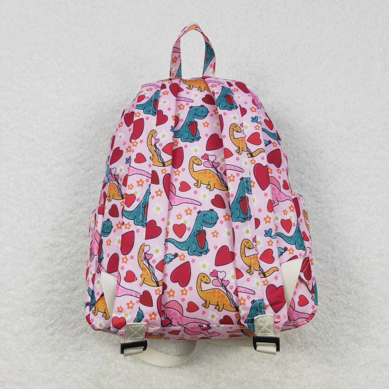 BA0154  Valentine Love Pink Dinosaur  Print Little Bag Bagpack