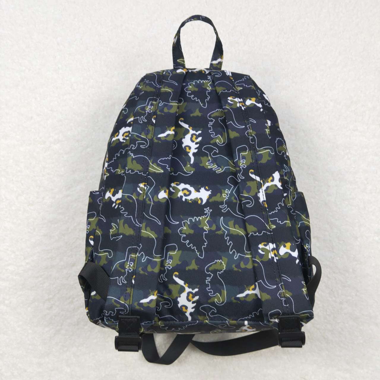 BA0155  Black Green Dinosaur  Print Little Bag Bagpack