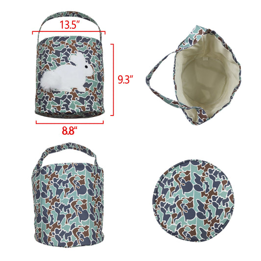 NEW BA0157 Easter Baskets Rabbit Green Camo Little Bag