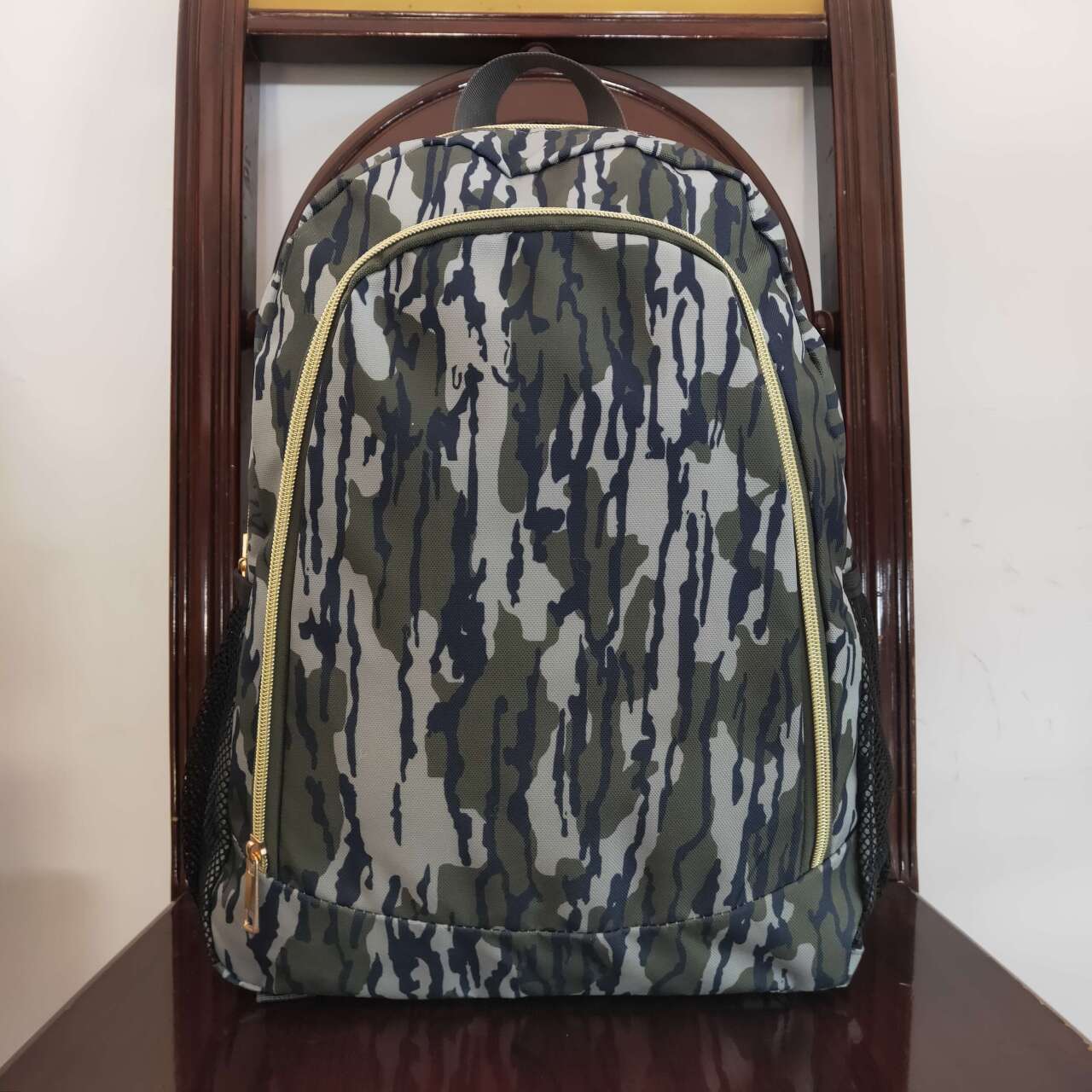 BA0163 Green camo Print Little Bag Bagpack