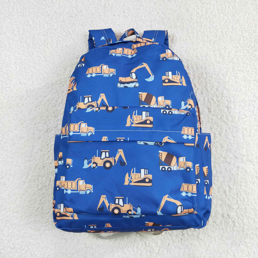 BA0169 Trucks Pattern Blue Backpack 5*13.5*17 inches bag   RTS Free Shipping Over 2 KG