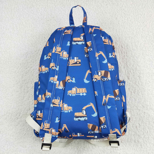 BA0169 Trucks Pattern Blue Backpack 5*13.5*17 inches bag   RTS Free Shipping Over 2 KG