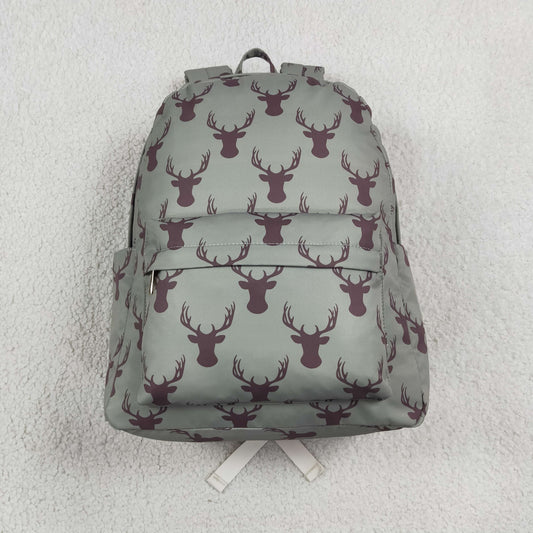 BA0171 Deer Horn Gray Green Backpack Bag