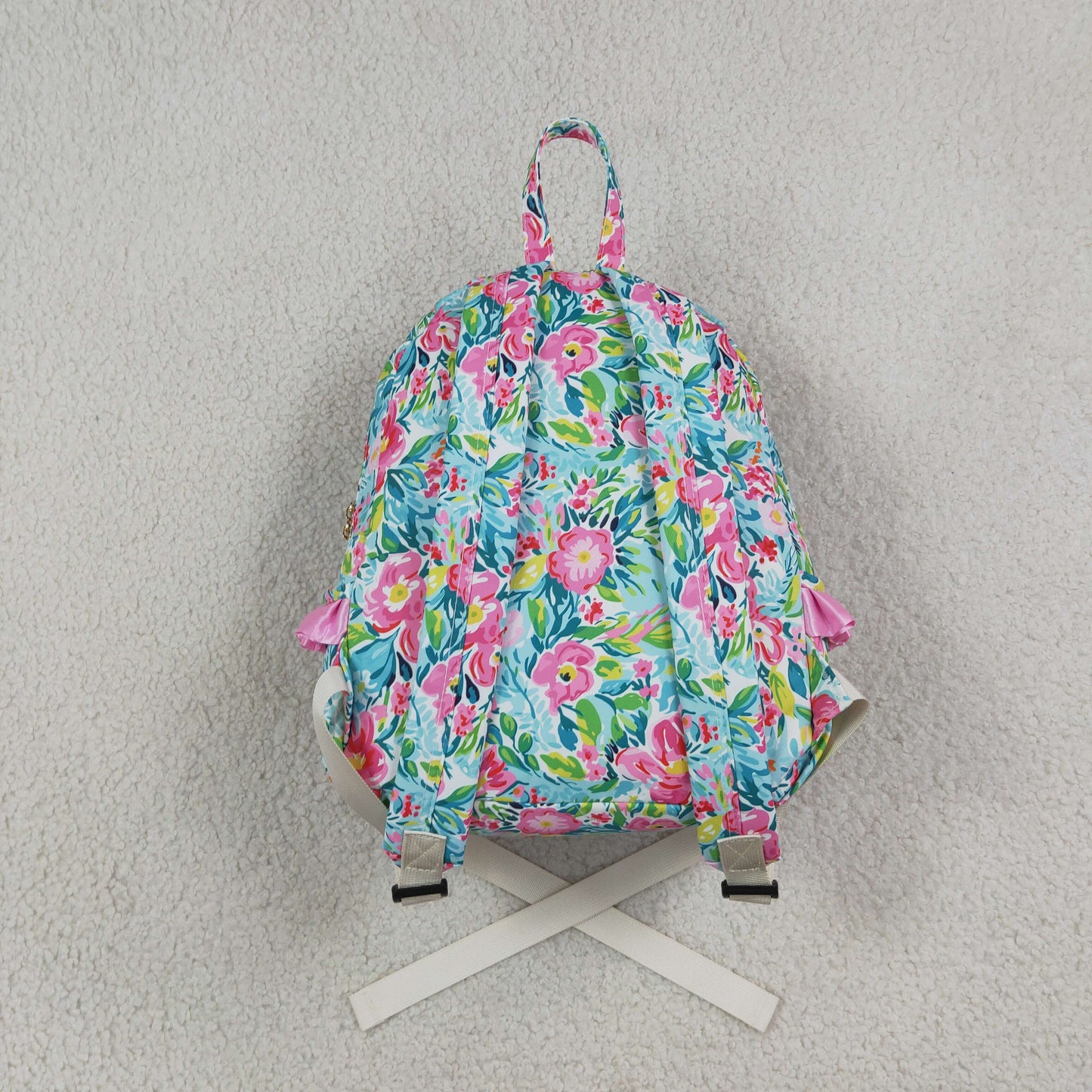 BA0176 Flower Pink Ruffles Backpack Bag 202609 RTS