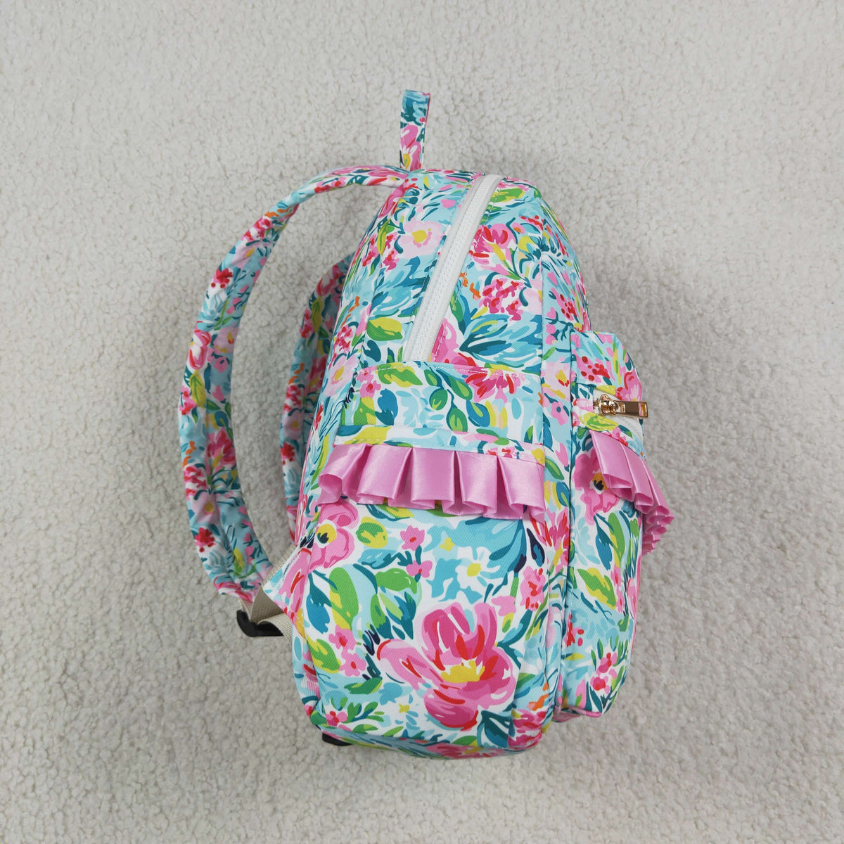 BA0176 Flower Pink Ruffles Backpack Bag 202609 RTS