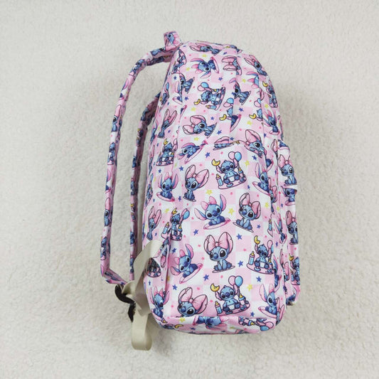 BA0182 NO MOQ Steedy Stars pink and white checkered backpack