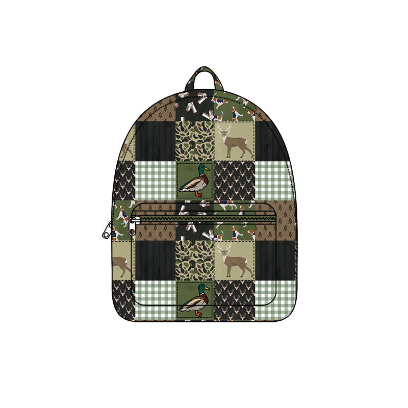 Preorder MOQ 5 pcs each Hunting Camo Plaid Kids Matching Bags