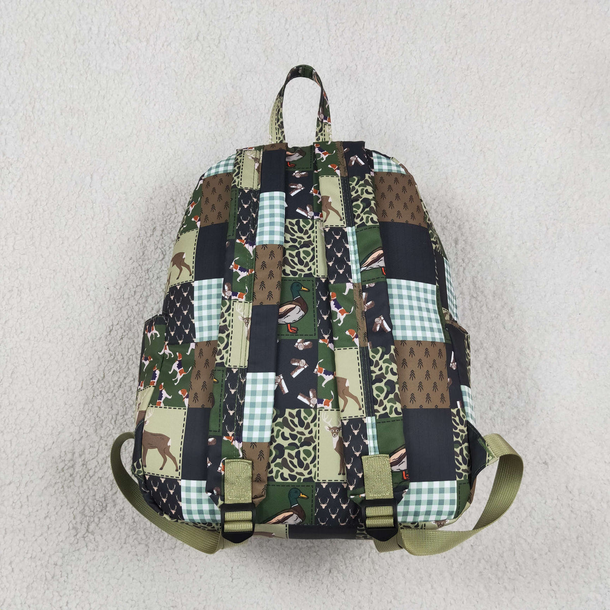 BA0199 Puppy Deer Duck Hunting Camo Plaid Bag
