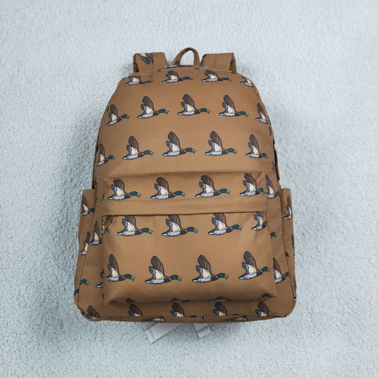 BA0201 Mallard Ducks Brown Backpack Bag