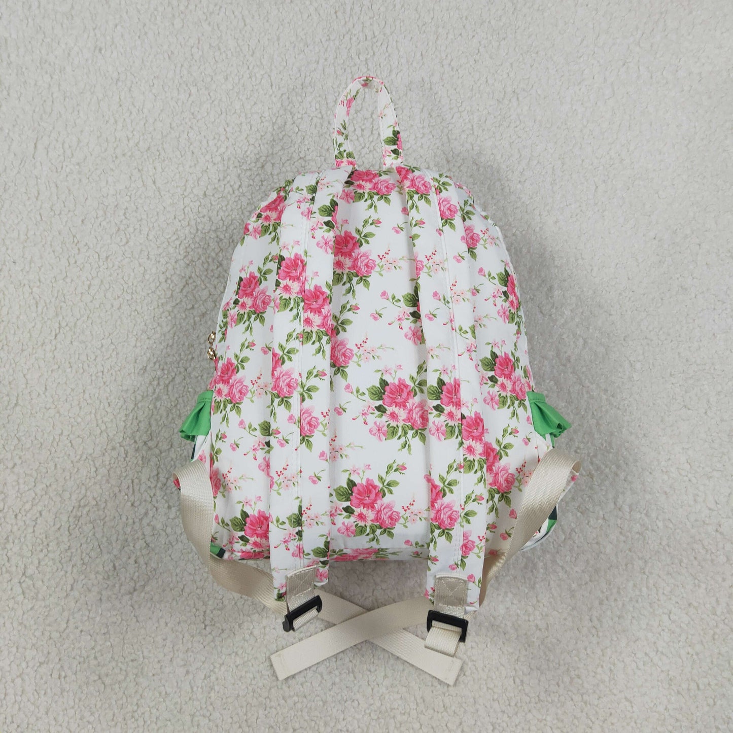 BA0218 Flower Green Plaid Ruffle Backpack 202608 RTS