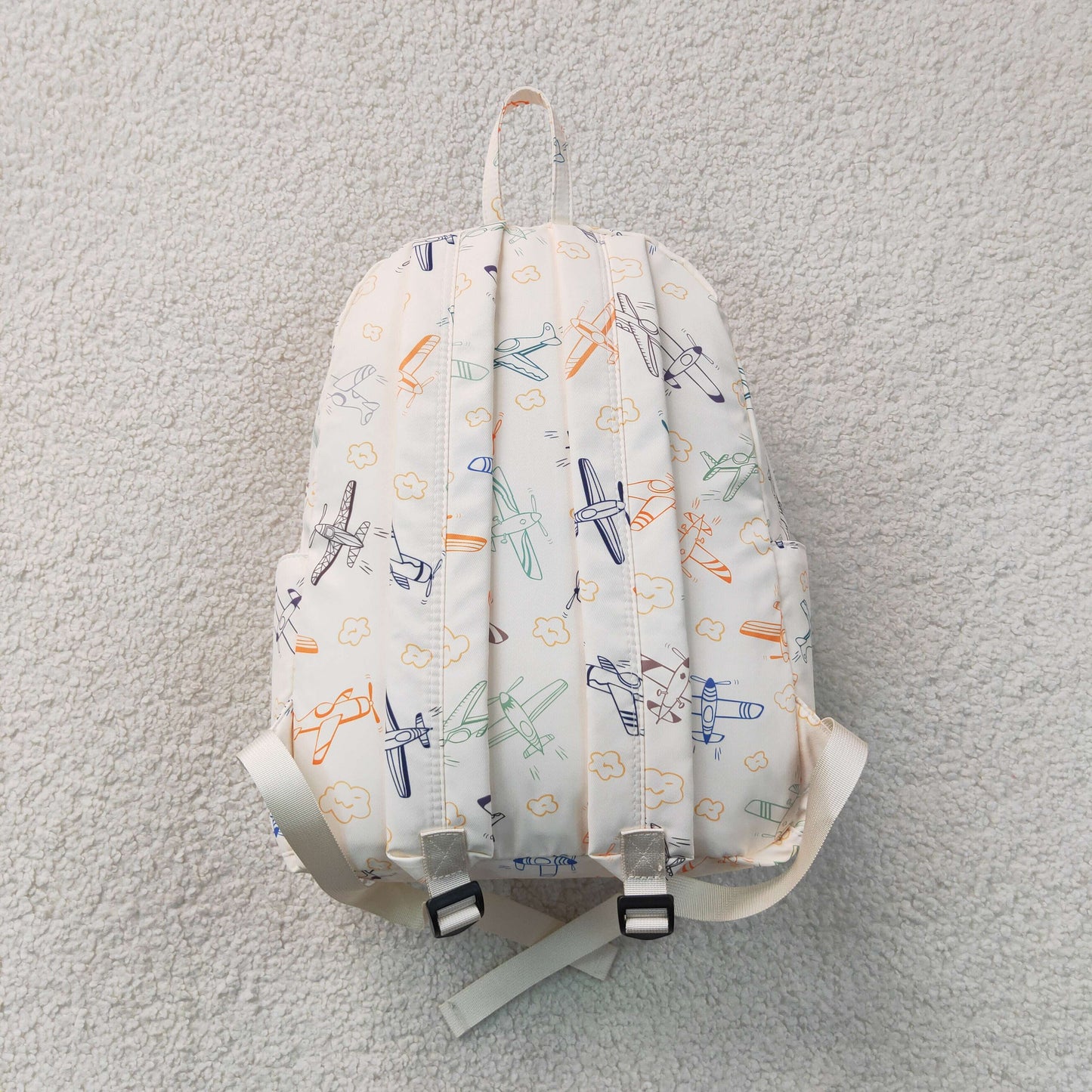 BA0220 Airplane Print Beige Backpack 5*13.5*17 inches bag  202607 RTS