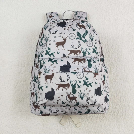 BA0231  Deer Duck Hunting White Backpack PU Leather 5*13.5*17 inches Bag RTS 202509