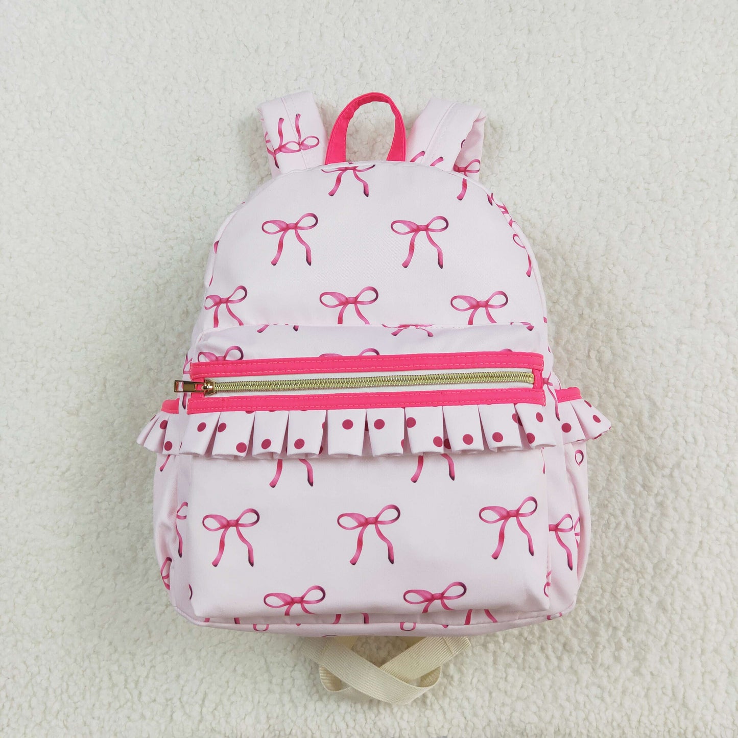 BA0233 Pink backpack with bow pattern High quality