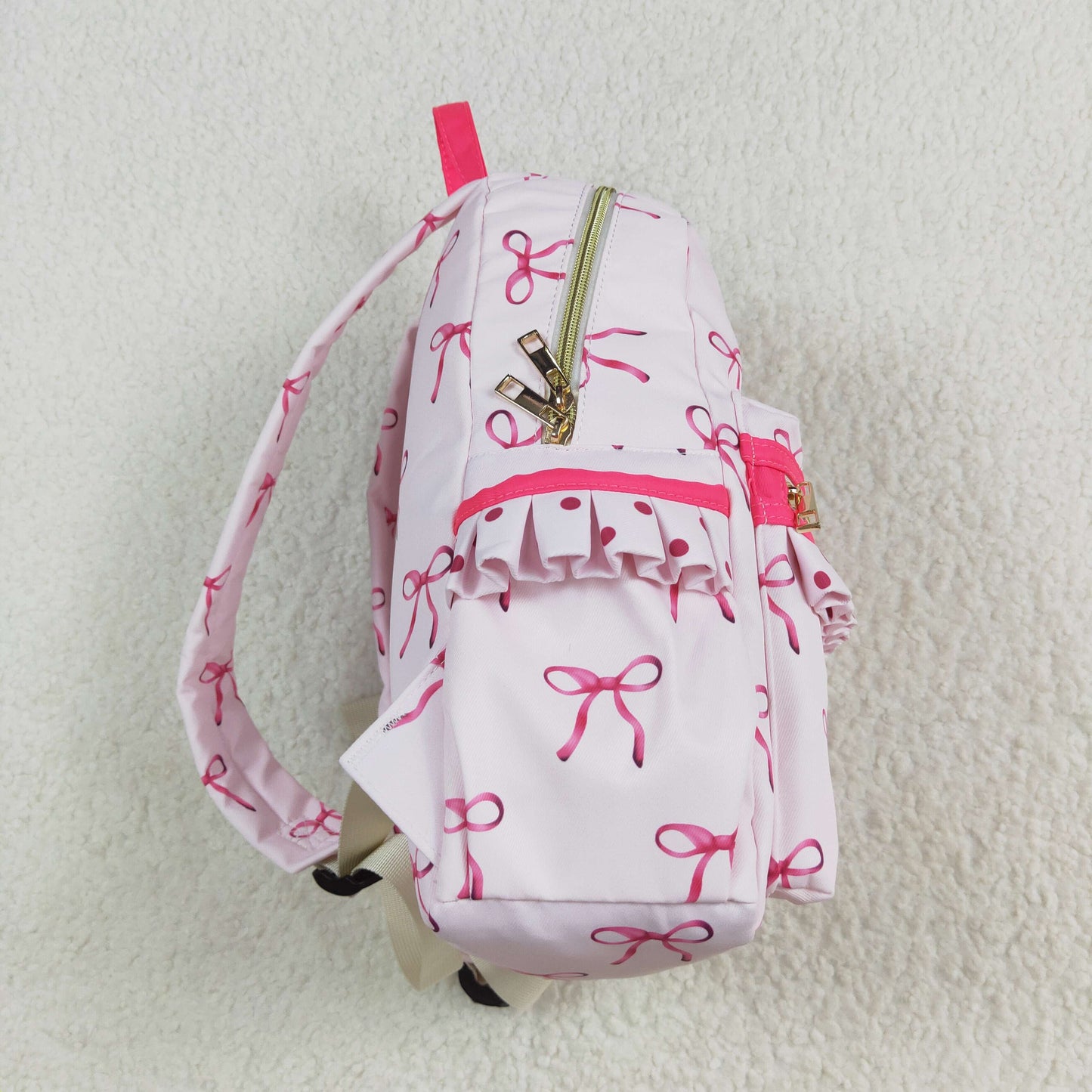 BA0233 Pink backpack with bow pattern High quality