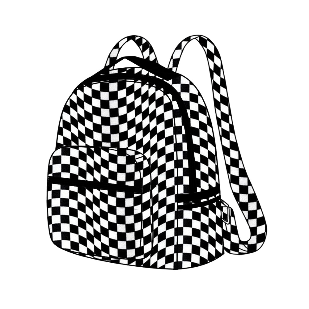 Preorder BA0246 NO MOQ black and white irregular check backpack