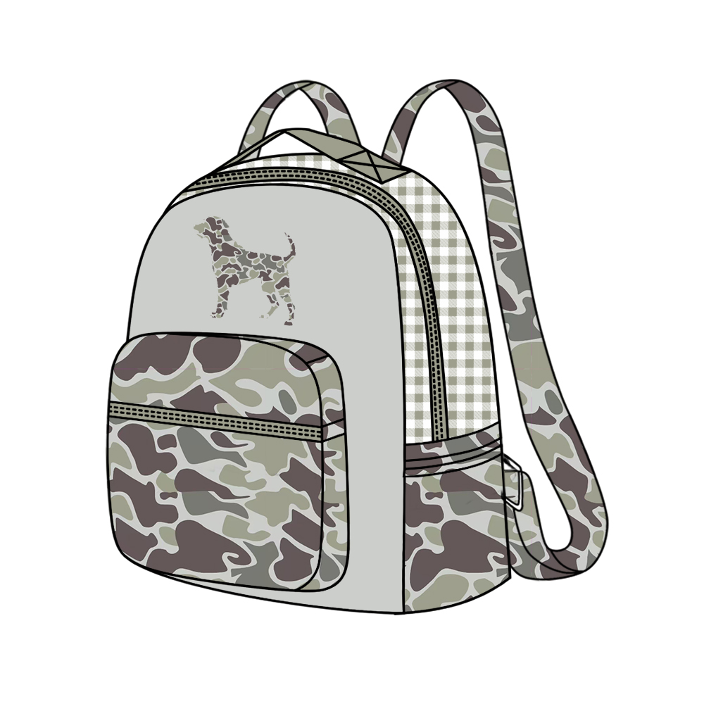 Preorder BA0268 Camouflage dog plaid backpack high quality wholesale