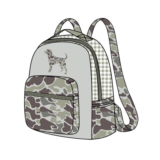 Preorder BA0268 Camouflage dog plaid backpack high quality wholesale