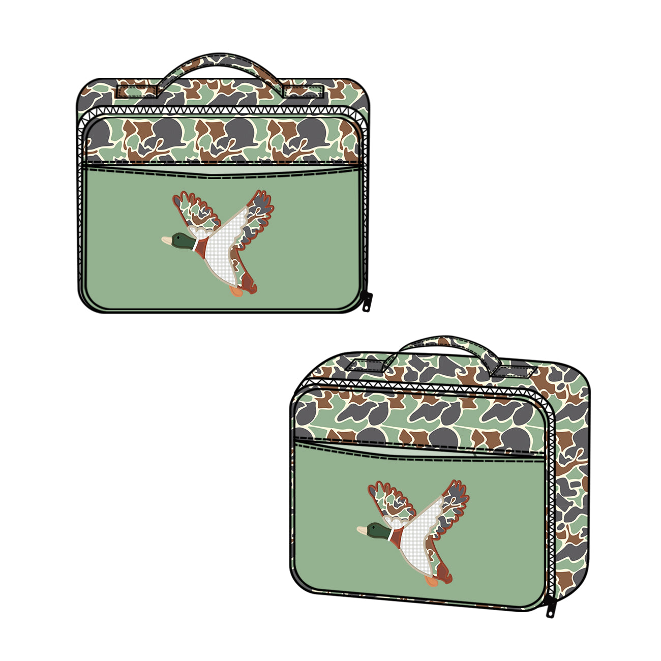 Preorder BA0270 Camouflage duck green meal bag lunch box bag