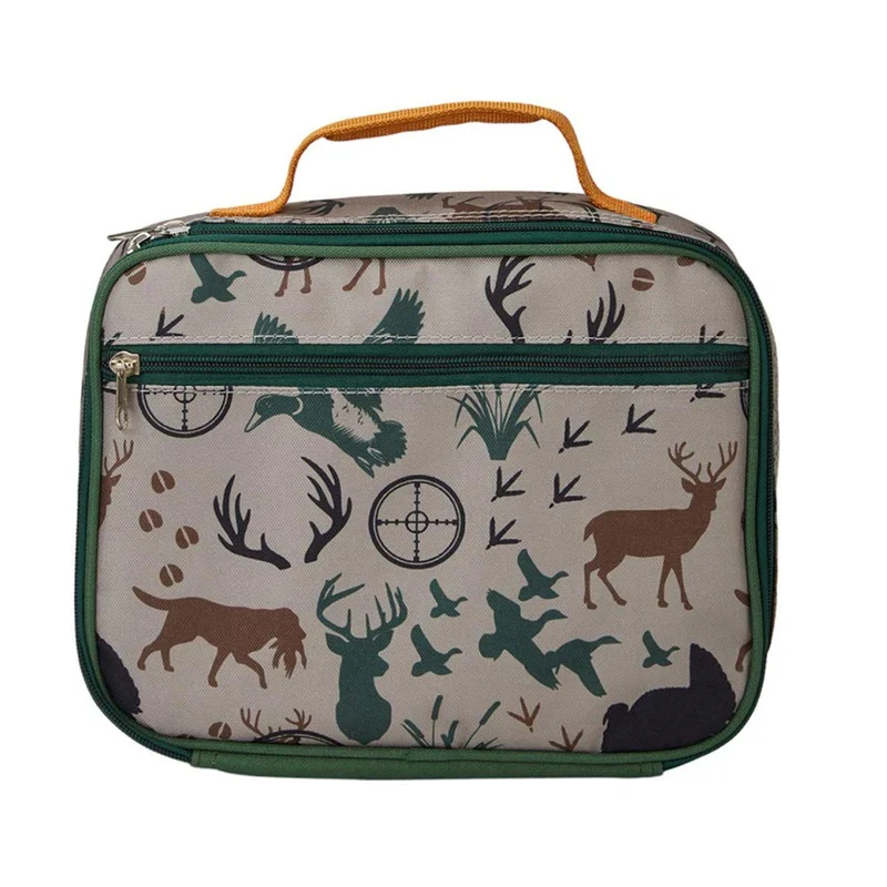 Preorder BA0271 Hunting duck deer Green wrapped side meal bag lunch box bag