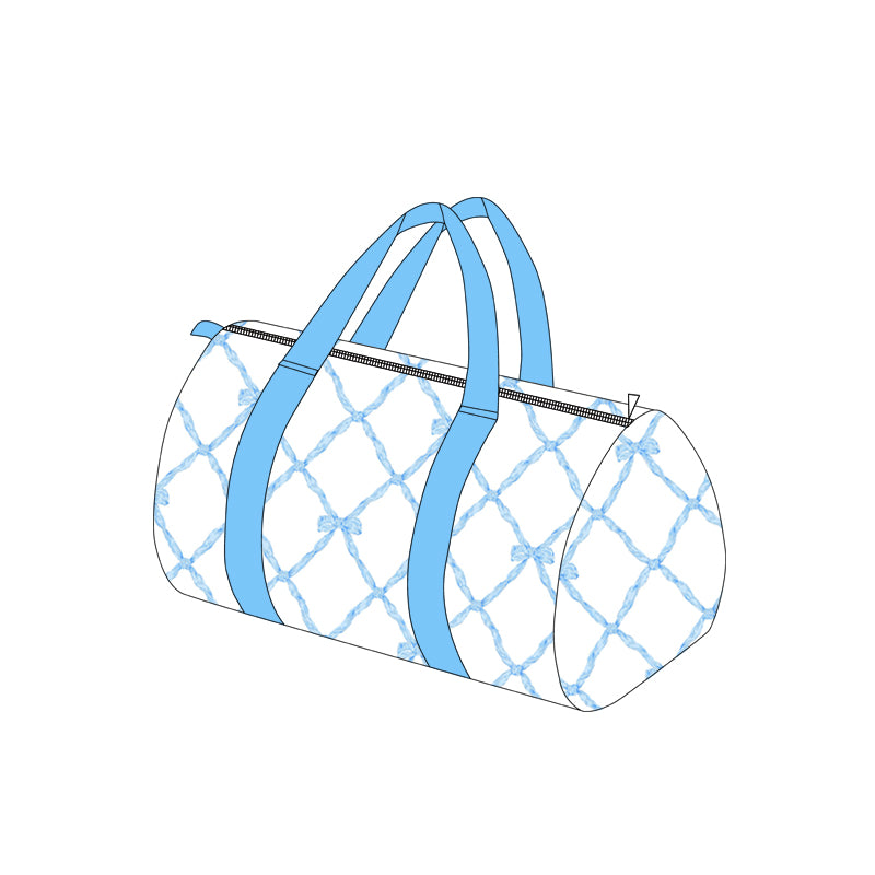 Preorder BA0274 Blue bow-patterned gym bag