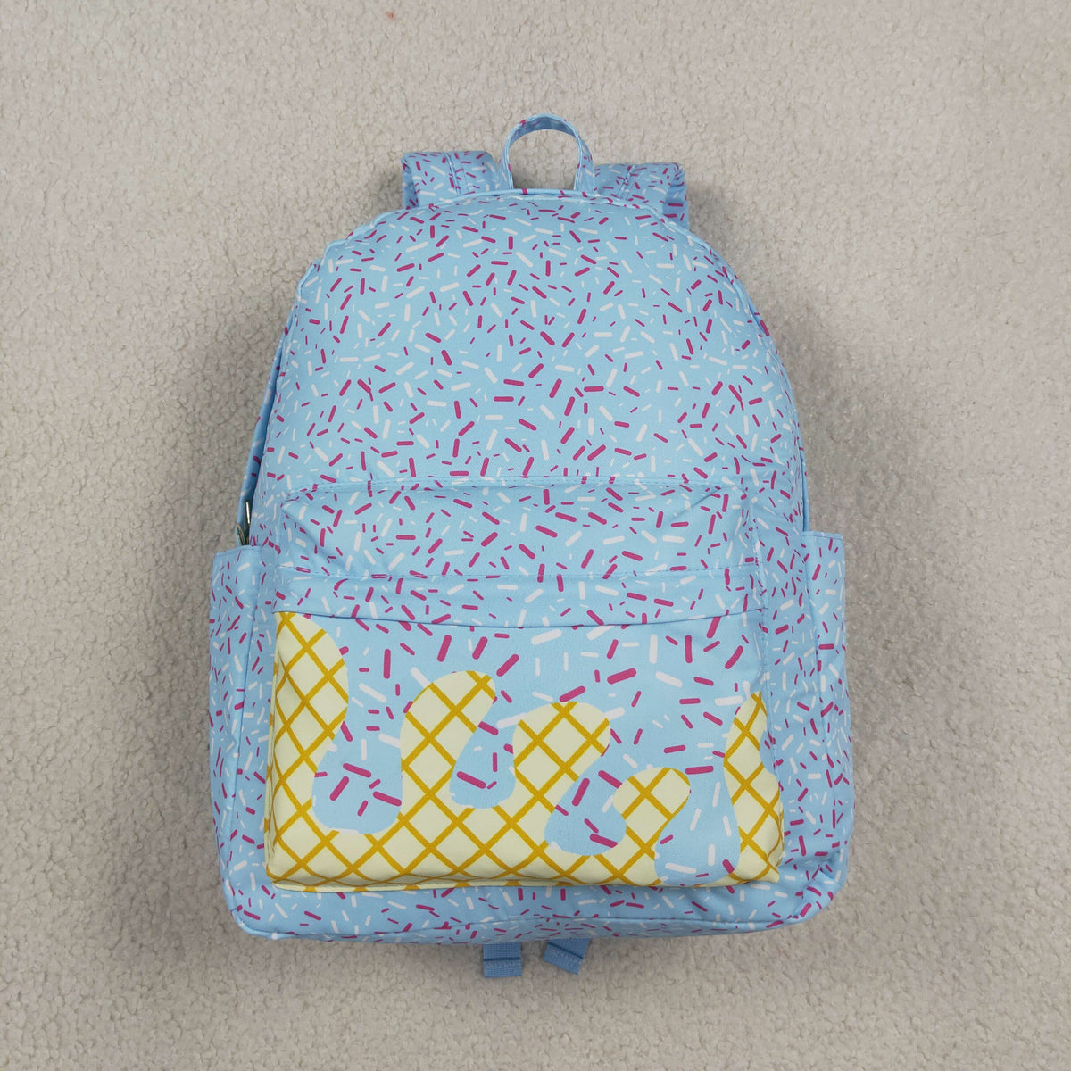 BA0297 Ice Cream Drip Blue Kids Backpack Bag