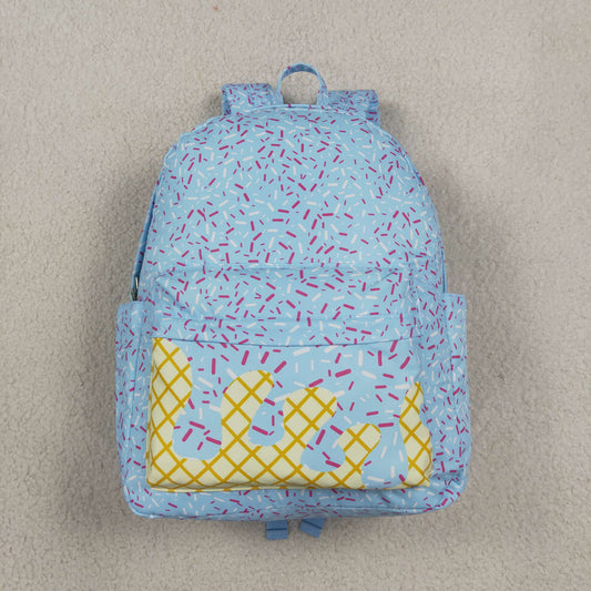 BA0297 Ice Cream Drip Blue Kids Backpack Bag