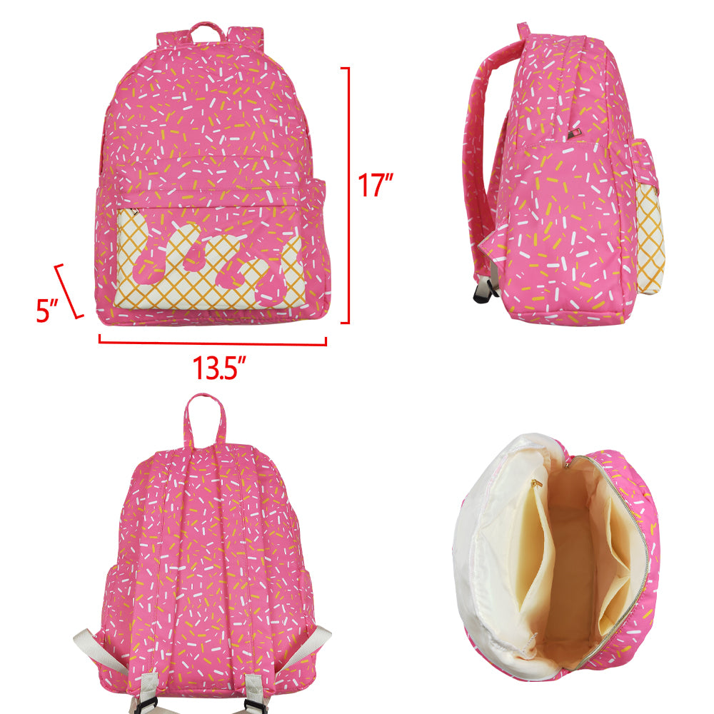 BA0300 Rose Red Fireworks Beige Plaid Backpack western boutique school bags RTS Ship from US Local Warehouse