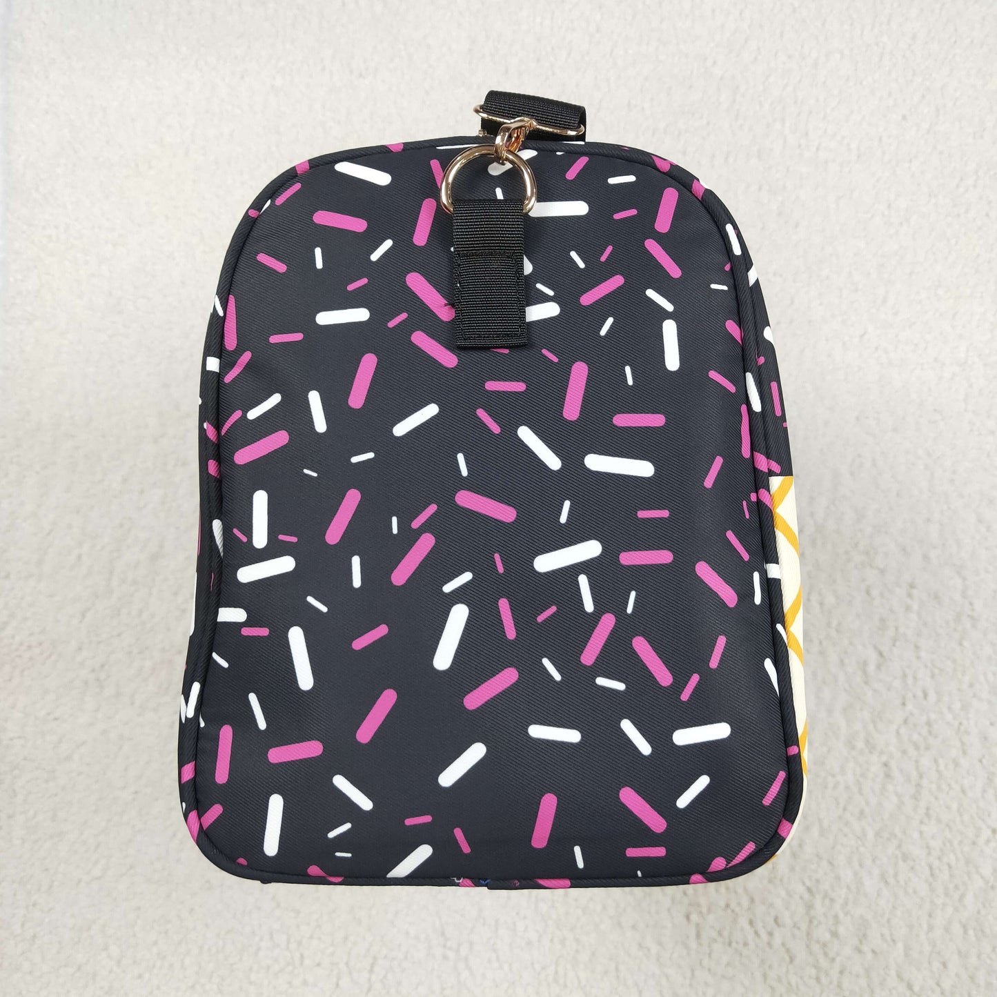 BA0303 Black Fireworks Plaid Boutique Travel Bag handbag 7.9*18.5*11.2 inches RTS Ship from US Local Warehouse