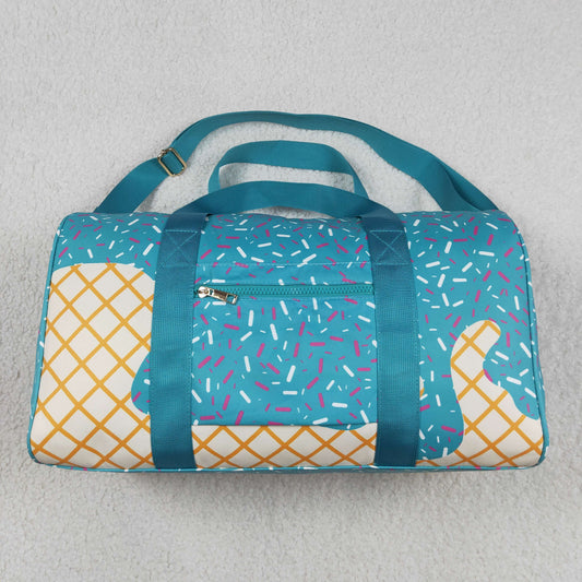 New BA0304 Peacock Blue Waffle Ice Cream Boutique Travel Bag & GYM Bag 7.9*18.5*11.2 inches Handbags 202604 RTS